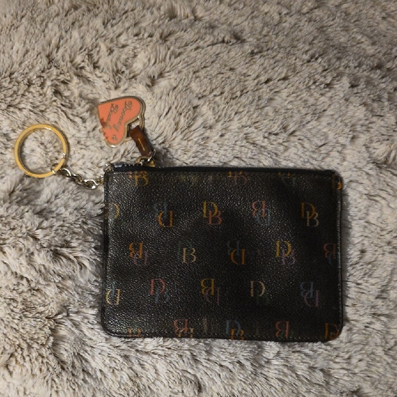 Dooney & Bourke Black Pouch with Multicolor Monogram - Picture 1 of 8